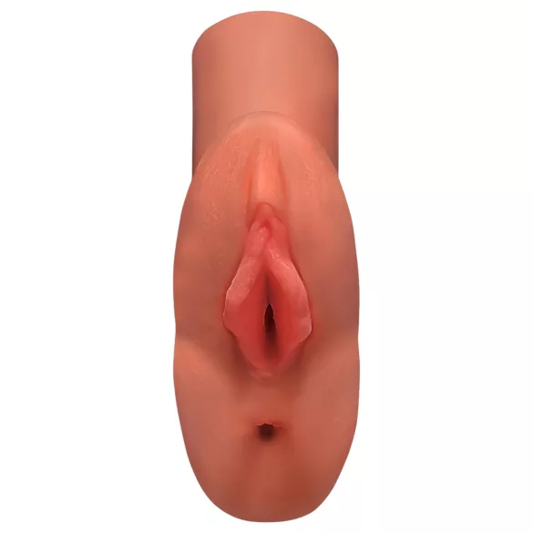 PDX Dual Stroker - 2-in-1 Realistic Masturbator (Dark Natural)