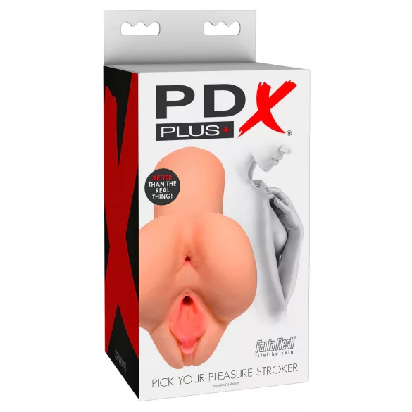 PDX Pick Your Pleasure - 2‑in‑1 Realistic Masturbator (Flesh)