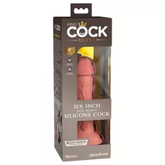   King Cock Elite 6" - Realistic Suction Cup Dildo (6") - Natural