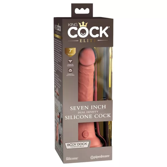 King Cock Elite 7" Suction Cup Realistic Dildo (18cm) - Natural