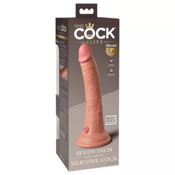 King Cock Elite 7" Suction Cup Realistic Dildo (18cm) - Natural