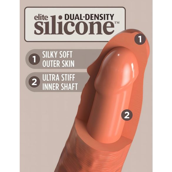 King Cock Elite 8 - Suction Cup Dildo (8") - Dark Natural