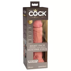 King Cock Elite 8 - Suction Cup Vibrator (20cm) - Natural