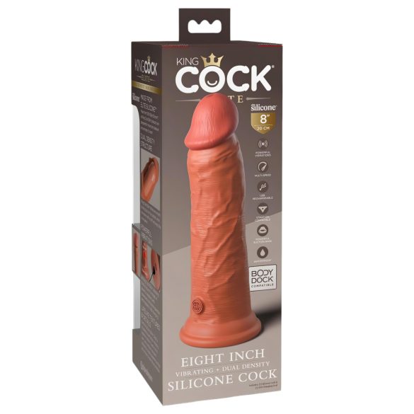 King Cock Elite 8 - Realistic 8" Vibrator (Dark Skin Tone)