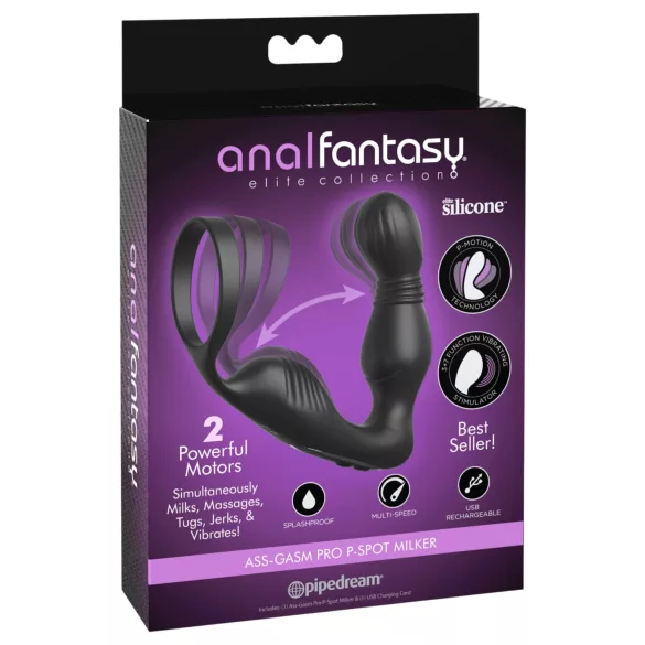 Anal Fantasy Elite - Prostate Vibrator with Cock Ring (Black)