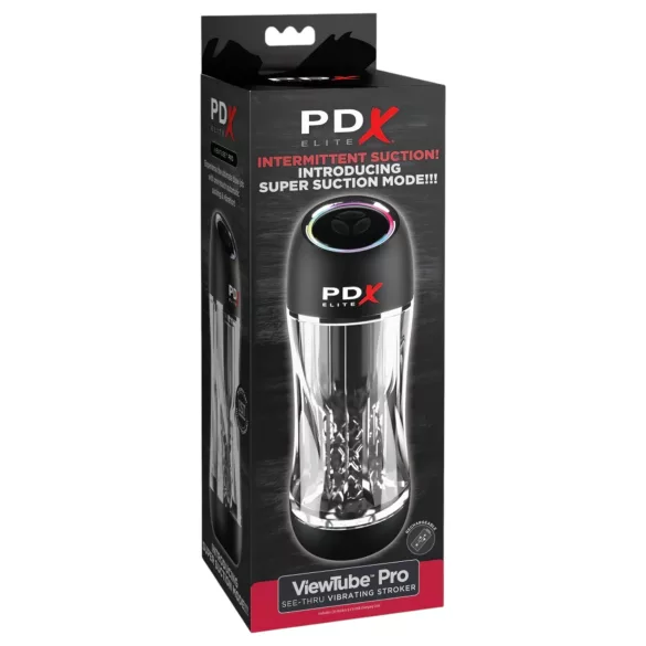 PDX ViewTube Pro - suction and vibrating masturbator (black)