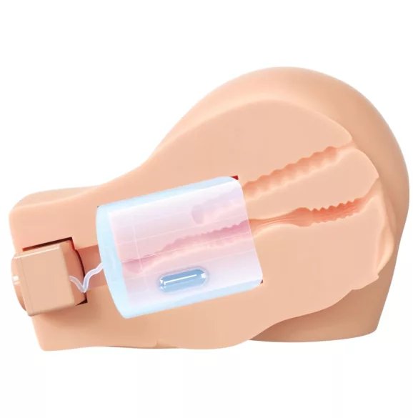 PDX Elite - suction & vibrating 2‑in‑1 masturbator (natural)
