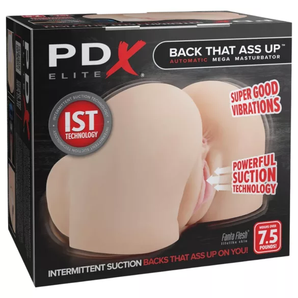 PDX Elite - suction & vibrating 2‑in‑1 masturbator (natural)