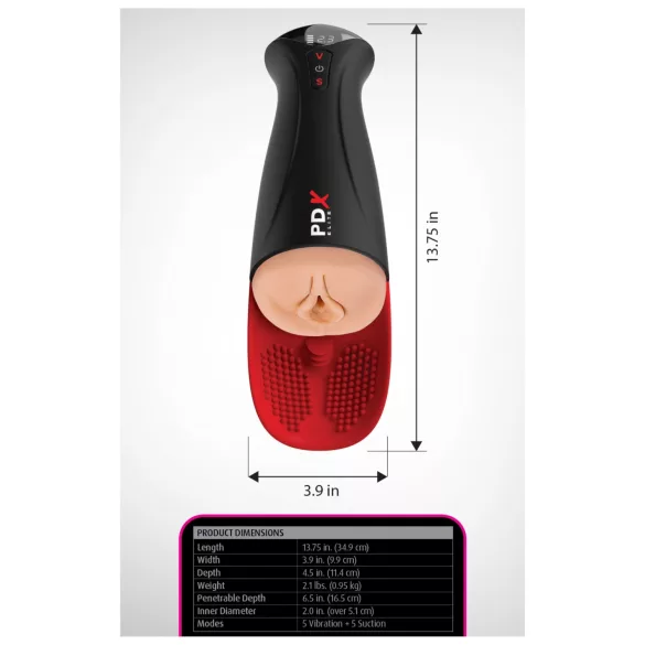 PDX Elite Fuck-O-Matic Pro XL automatic sucking masturbator - black