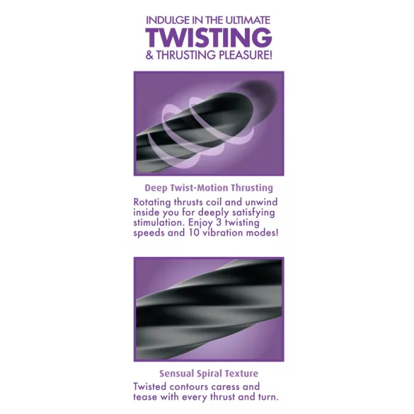 Anal Fantasy Twist Ecstasy - rotating and thrusting anal vibrator (black)