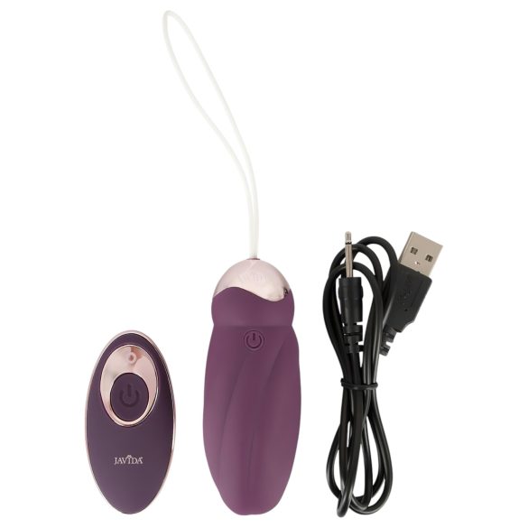 Javida - Rotating Beaded Vibrating Egg with Remote (Purple)