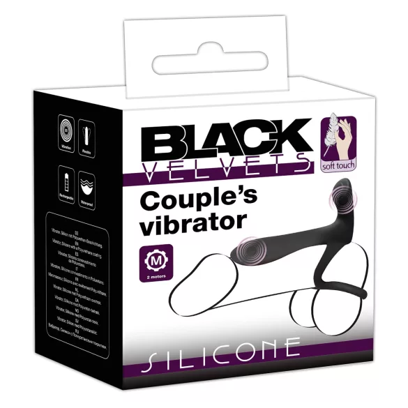 Black Velvets - Rechargeable 2‑in‑1 Vibrator and Cock Ring (Black)