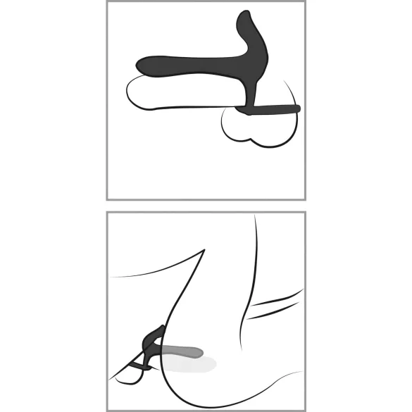 Black Velvets - Rechargeable 2‑in‑1 Vibrator and Cock Ring (Black)