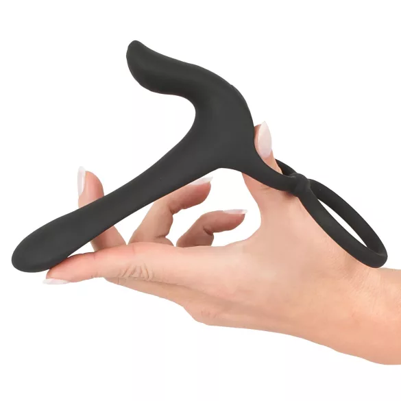 Black Velvets - Rechargeable 2‑in‑1 Vibrator and Cock Ring (Black)