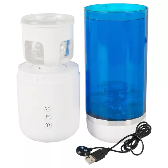 You2Toys - Rechargeable Rotating-Thrusting Masturbator (Blue-White)