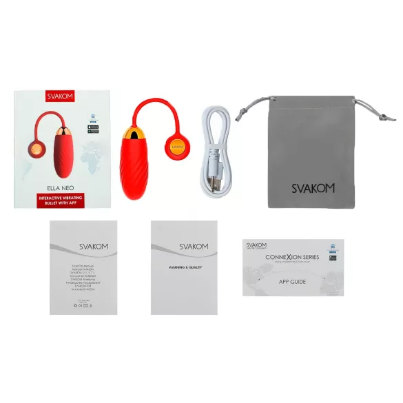 Svakom Ella Neo - wearable app-controlled vibrating egg (red)
