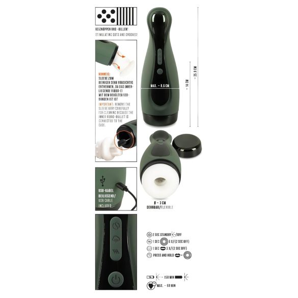 Rebel 2-in-1 Rechargeable Vibrating & Suction Male Masturbator