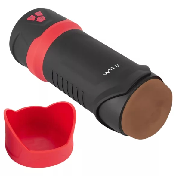 WYNE 04 - cordless vibrating and sucking masturbator (brown)