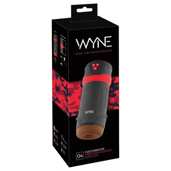 WYNE 04 - cordless vibrating and sucking masturbator (brown)