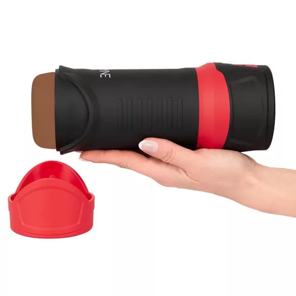 WYNE 04 - cordless vibrating and sucking masturbator (brown)
