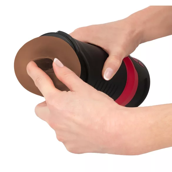 WYNE 04 - cordless vibrating and sucking masturbator (brown)