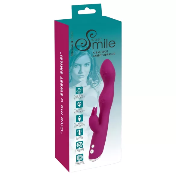 SMILE - Flexible G-Spot & Clitoral Vibrator with Dual Arms (Purple)