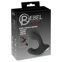   Rebel RC - Rechargeable Remote-Controlled Inflatable Black Anal Vibrator