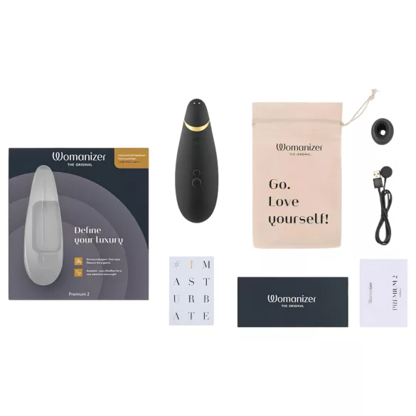 Womanizer Premium 2 - Air Pleasure Black Clitoral Stimulator