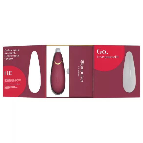 Womanizer Premium 2 - Airwave Clitoral Stimulator (Red)