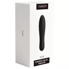 Svakom Tulip - rechargeable mini wand vibrator (black)