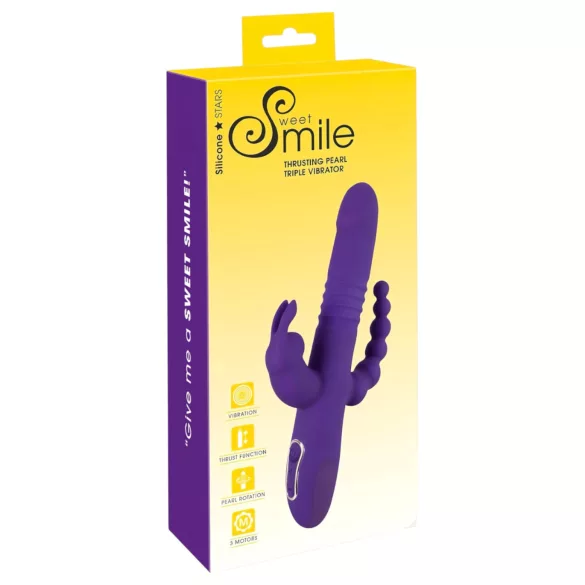 SMILE Triple - Rechargeable Triple-Arm Rotating Vibrator (Purple)