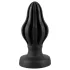 ANOS - ribbed soft butt plug - 7 cm (black)