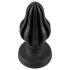 ANOS - ribbed soft butt plug - 7 cm (black)