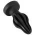 ANOS - ribbed soft butt plug - 7 cm (black)