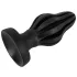 ANOS - ribbed soft butt plug - 7 cm (black)