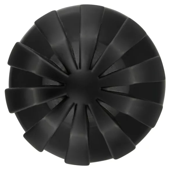 ANOS - ribbed soft butt plug - 7 cm (black)