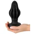 ANOS - ribbed soft butt plug - 7 cm (black)
