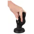 ANOS - ribbed soft butt plug - 7 cm (black)