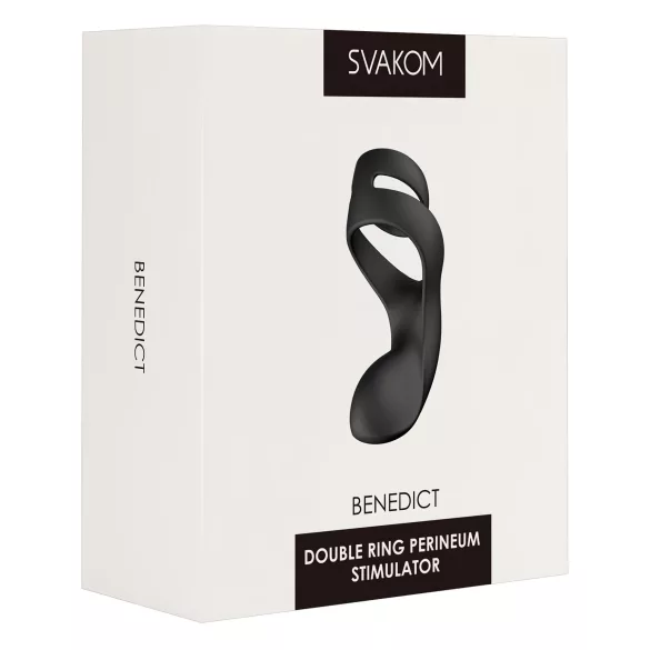 Svakom Benedict - Black Vibrating Penis Ring & Perineum Stimulator