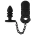 Black Velvet - Silicone Chastity Cage with Anal Plug (Black)
