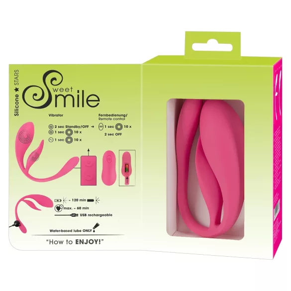 SMILE - wearable rechargeable vibrating love egg with remote control (pink)