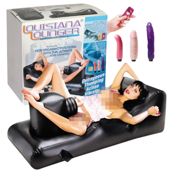 NMC - Louisiana Lounger - sex machine with built‑in vibrator (black)