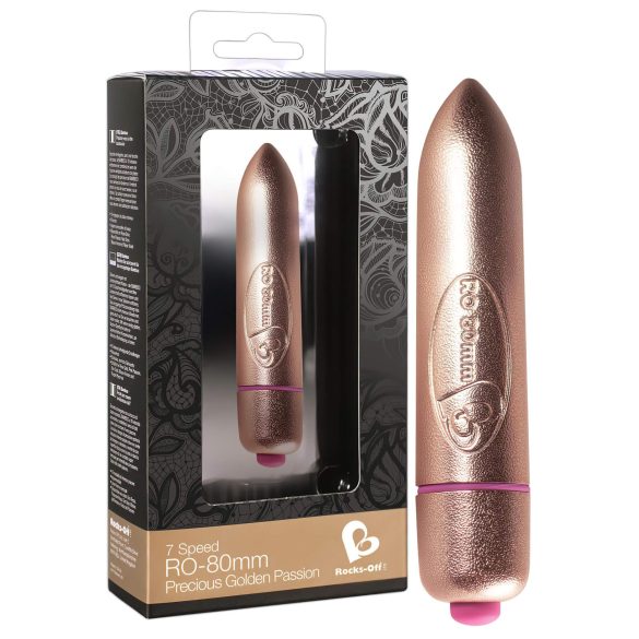RO-80mm Mini Lipstick Vibrator (7 Speeds) - Gold