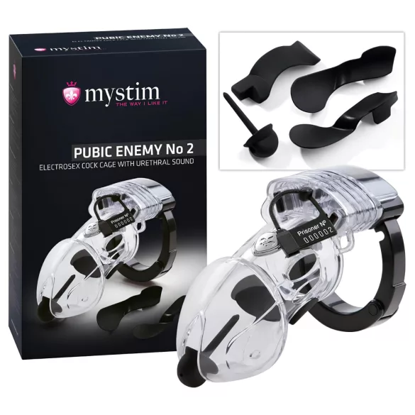 Mystim Pubic Enemy No 2 - Electro Male Chastity Cage
