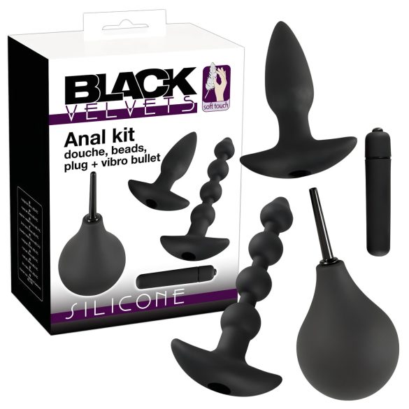 Black Velvet 4-Piece Anal Vibrator Set