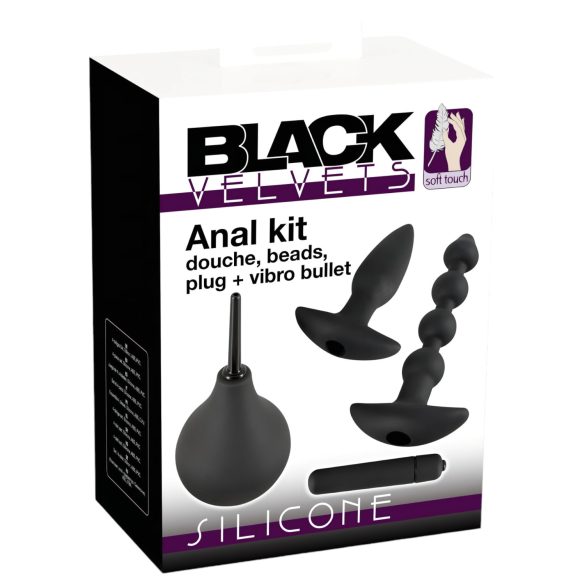 Black Velvet 4-Piece Anal Vibrator Set