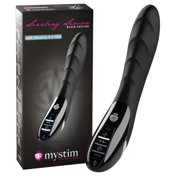 Mystim Sizzling Simon - Electro-Stimulating Vibrator (Black)