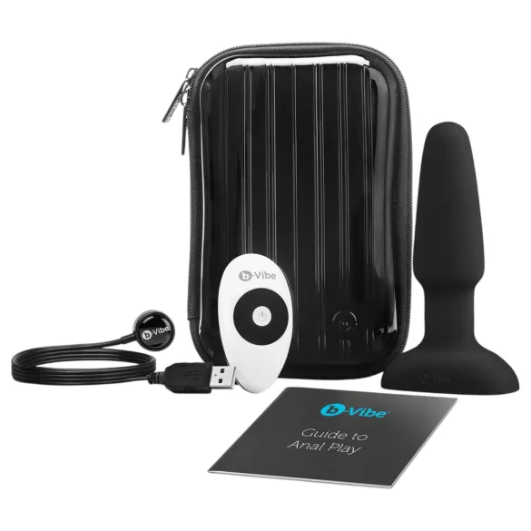 b-Vibe - Rotating Beaded Rechargeable Anal Vibrator (Black)