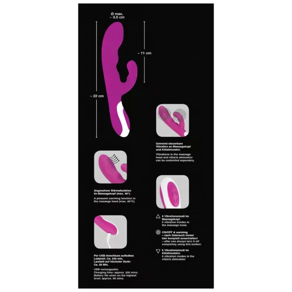 Javida - Warming Clitoral Vibrator (Berry)