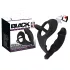Black Velvet - Vibrating Anal Toy with Penis & Scrotum Rings (Black)